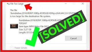 How to Fix File is too large for the destination file system for Pen Drives and USB Storage Drives