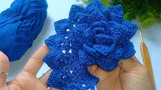 Como Tejer ROSA a Crochet Paso a Paso Fácil y Rápido
