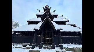 Norsk Folkemuseum, Oslo, Norway - in Winter time