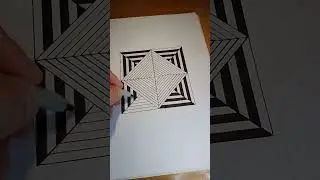 How to draw an optical illusion of a diamond in a box #shorts #viralvideo #art #trending