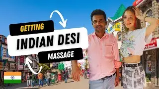 Russian Girl gets the desi head massage in India 🇮🇳