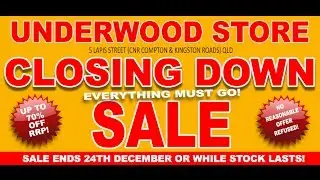 Allans Billy Hyde Underwood Closing Down Sale