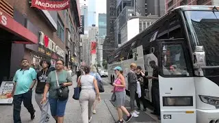 New York City Summer Morning Rush Hour walk 2024