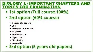 F.sc Biology 1 Important chapters and topics for exam | How to prepare biology paper in short time