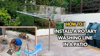 How to install a rotary washing line in a patio