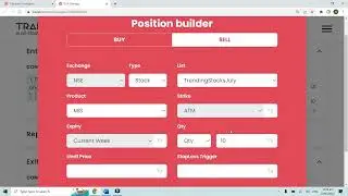 Positions Detail (Quantity) - To trade 2 Times on Buy Side and 2 Times Sell on Side in each stock