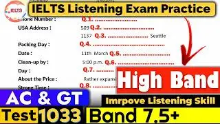 IELTS Listening Practice Test 2026 with Answers - Test - 1033 | ielts listening test