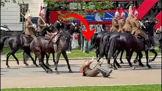 Royal Guard Shockingly Thrown From His Horse in London | Household Cavalry
