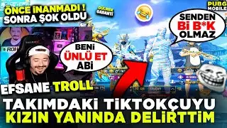 EŞLEŞMEDEN GELEN TİKTOKÇUYA KIZIN YANINDA ZOR ANLAR YAŞATTIM - PUBG MOBİLE TROLL