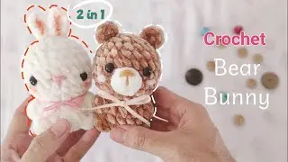 Crochet bear, crochet bunny