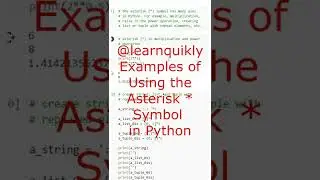 Examples of Using the Asterisk * Symbol in Python 