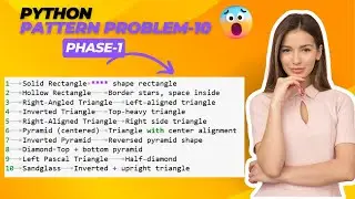 python:Top 10 Pattern Programs in Python | Pattern Printing for Beginners to Advanced dsa