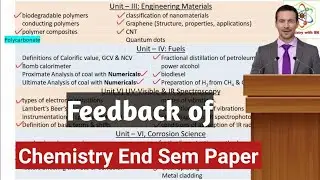 Feedback for the guess paper of Engineering Chemistry End Semester, SPPU