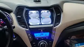 Hyundai Santa Fe installed head unit android and camera 360
