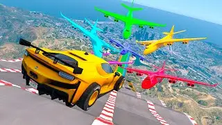 MEGA RAMPA TODOS CONTRA MI!! PERO CON AVIONES GIGANTES! - GTA V ONLINE