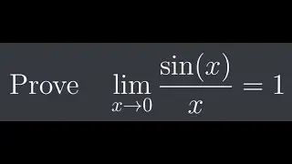 limit of sinx/x as x approaches 0 is 1 (Proof)