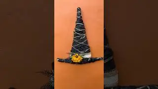 Turn Dollar Tree Bath Sponges and Doilies into Spooky Halloween Witch Hat Decor! #dollartree #crafts