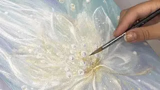 Pearl Flower Painting / Acrylic Painting Step by Step #234