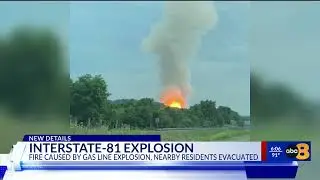 Gas line explodes on I-81 in Shenandoah County