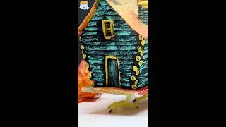🍁Осенние поделки Как сделать 🏠 Домик Бабы Яги из бумаги