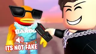 HE HAS FAKE ICE!! DIAMOND TESTING ON ROBLOX VC 😂