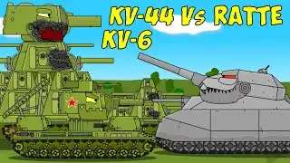 Soviet kv-44 and kv-6 Vs German monster Ratte - Cartoons about tanks
