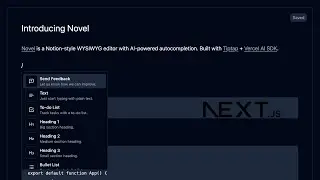 Add Novel Editor to NextJS website with Image Uploading Support