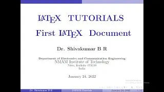 LaTeX Tutorial 1: First LaTeX Document