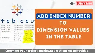 Add Index number to dimension values in Tableau | Fixed LOD use case in Tableau | Table Calculation