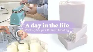 Packing Soaps - Soap Stamping - Business Meeting - Selling at a store?! #soapmaking #asmr #vlog