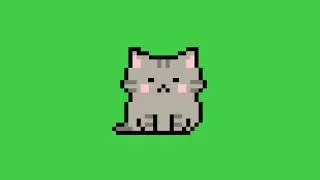GREEN SCREEN PIXEL ANIMATION KITTEN
