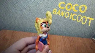 Coco Bandicoot with modelling clay