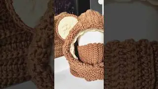 Капюшон с ушками мишки крючком 🐻 