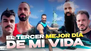 Me baño a los pies de la Estatua de la Libertad en el río Hudson
