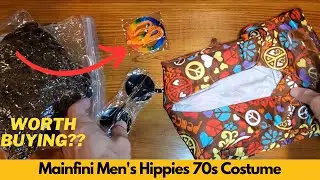 Mainfini Men's Hippies 70s Costume Bell Sleeves Disco Outfit 5 Piece Set | Worth Buying?