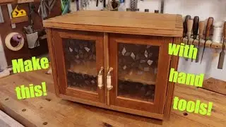 How to make a printer cabinet with antique glass and hand tools!!
