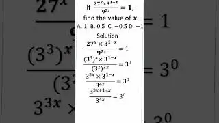 Shorts on Indices/ Exponential Equation
