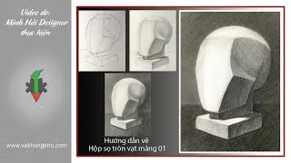 Hướng dẫn vẽ Hộp Sọ tròn vạt mảng 01  - vẽ không khó