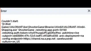 Valorant start error (couldn't start issue fixed)