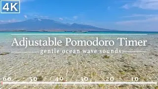 Boost Productivity with Calming Wave Sounds & ADJUSTABLE Pomodoro Timer