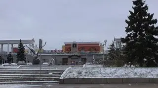 В городе первый снег в ноябре, город Орёл, железнодорожный вокзал