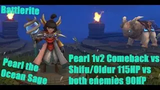 Battlerite - Pearl 1v2 Comeback vs Shifu & Oldur 115HP vs both enemies 90HP