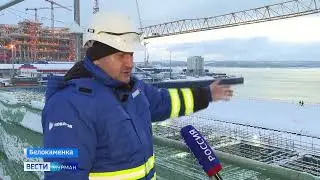 Завершение бетонных работ по батопорту для Сухого Дока №2.