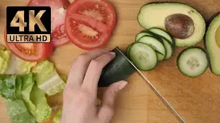 Woman slicing vegetables | 4K vegetables video
