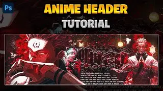 How To Make This CLEAN Anime Banner/Header Style In Photoshop! (2024)