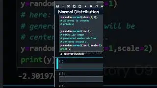 Normal Distribution , random number in numpy with python #short #python #education #numpy #array #ai
