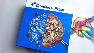 Drawing @DominosPizzaIndia with Acrylic Colors on MDF Box 😍🔥