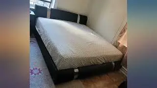 SHA CERLIN King Size Bed Frame with Iron Pieces Decor and Adjustable Headboard // review