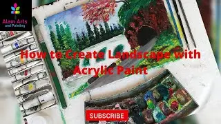 How to Create Landscape with Acrylic Painting by Alam