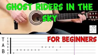 GHOST RIDERS IN THE SKY | Easy guitar melody lesson for BEGINNERS (with tabs) - Neil Levang